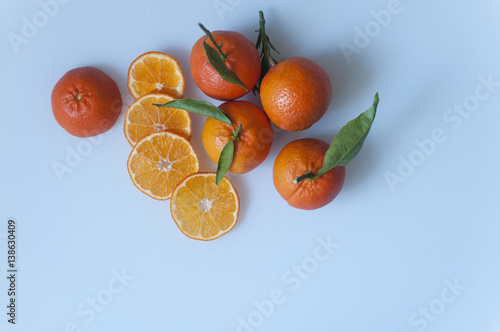 top view fresh oranges with copy space