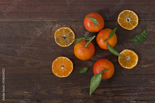 top view fresh oranges with copy space