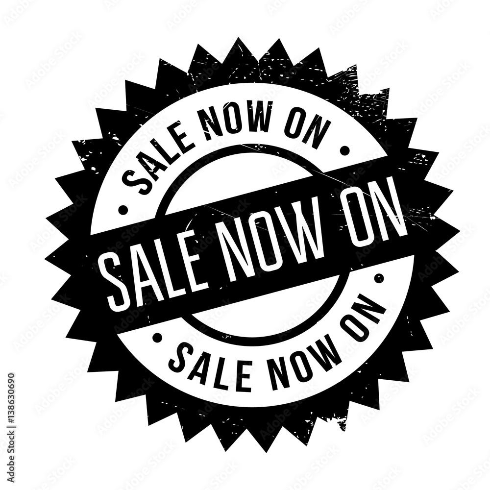 Sale Now On rubber stamp. Grunge design with dust scratches. Effects can be easily removed for a clean, crisp look. Color is easily changed. Sale Now On rubber stamp. Grunge design with dust scratches. Effects can be easily removed for a clean, crisp look. Color is easily changed.