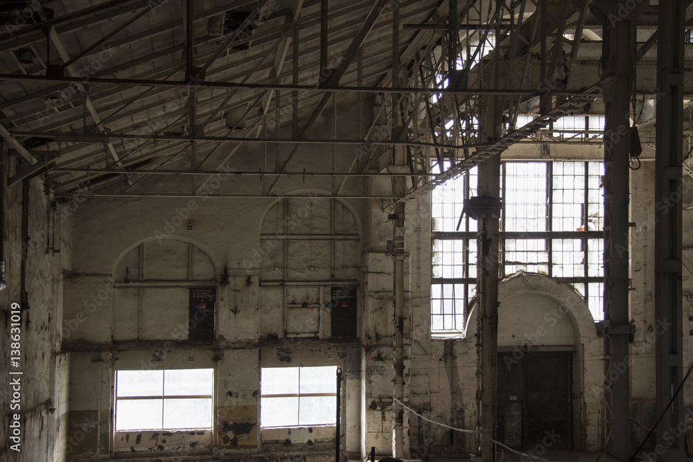 old ruined factory shop old ruined factory shop
