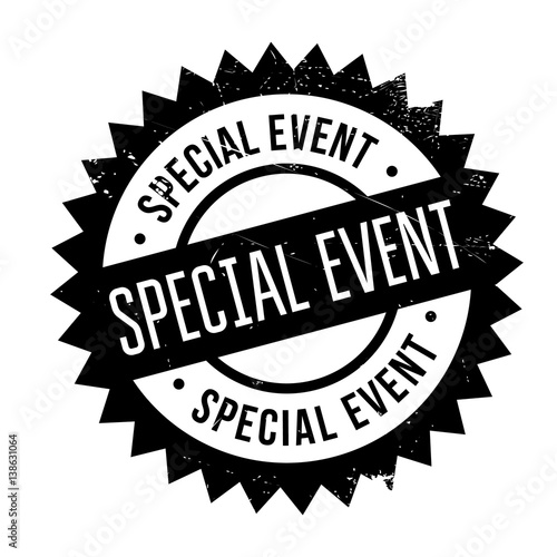 Special Event rubber stamp. Grunge design with dust scratches. Effects can be easily removed for a clean, crisp look. Color is easily changed.