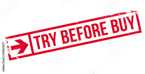 Try Before Buy rubber stamp. Grunge design with dust scratches. Effects can be easily removed for a clean, crisp look. Color is easily changed.