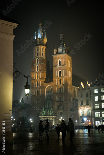Beautiful Krakow at night