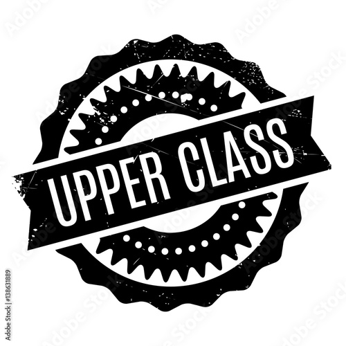 Upper Class rubber stamp. Grunge design with dust scratches. Effects can be easily removed for a clean, crisp look. Color is easily changed.