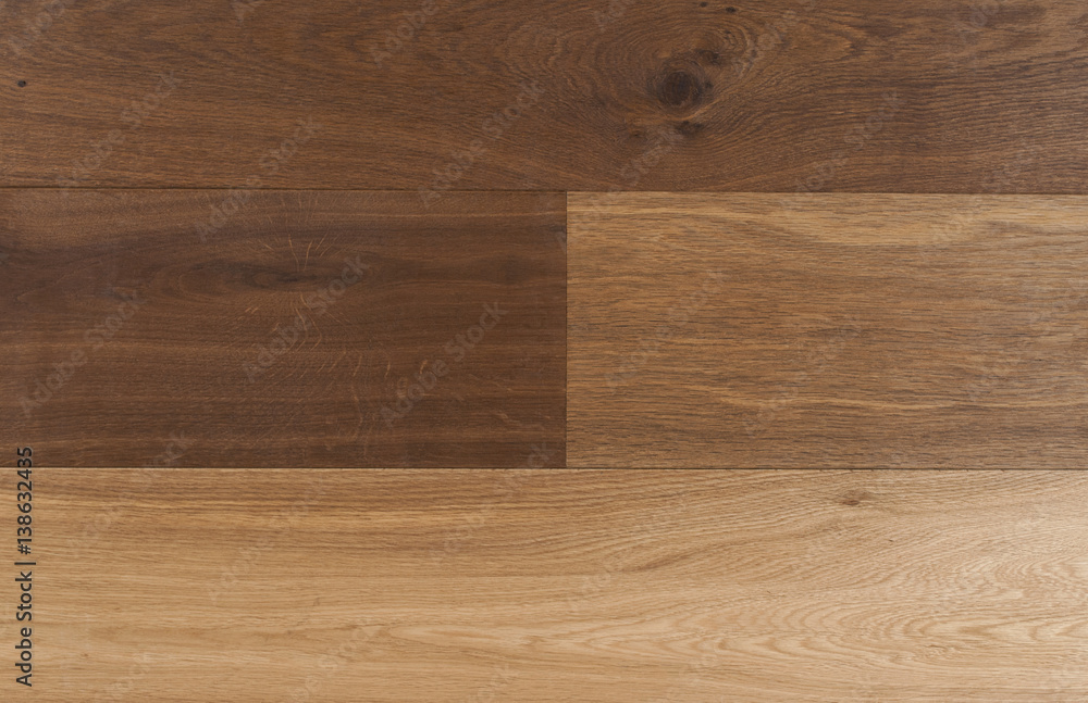 Top view photo of rustic smoked and natural oiled german oak wood floor
