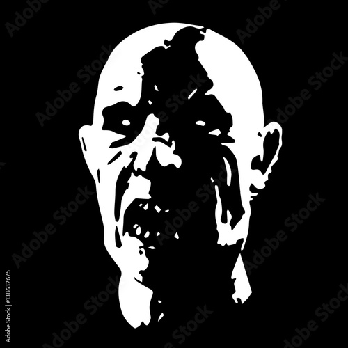 scary zombie face vector illustration