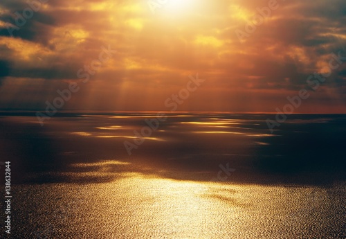 Open Sea Sunset Scenery