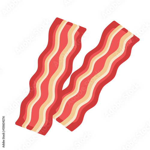 Bacon on white background.