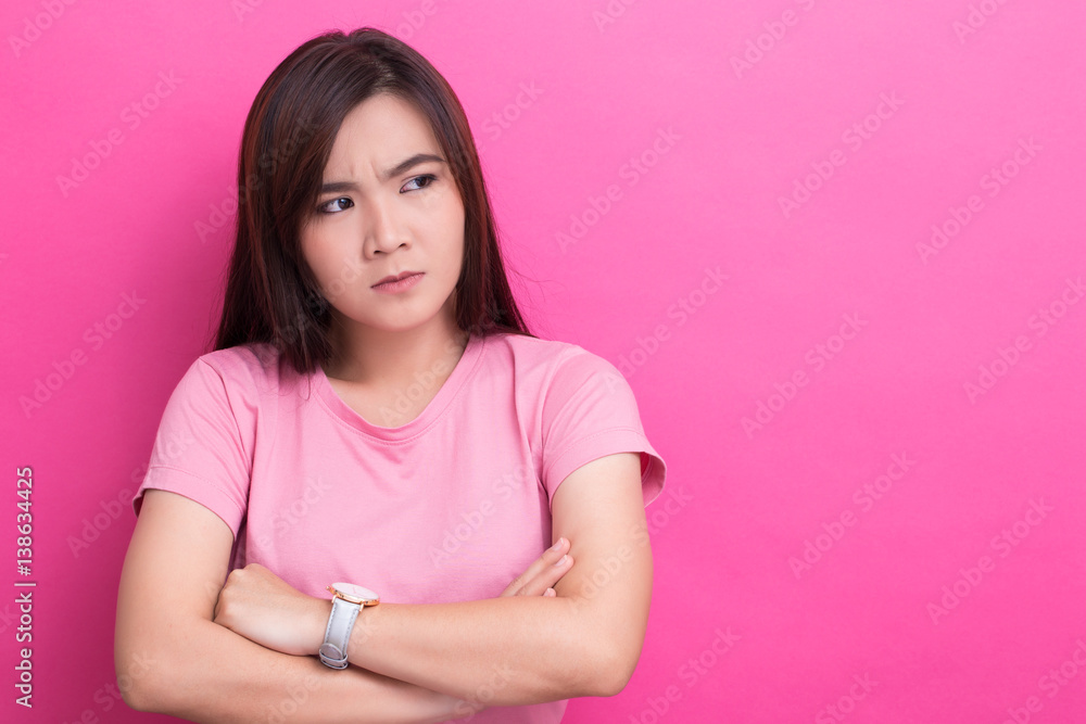 Angry woman on isolated background Angry woman on isolated background