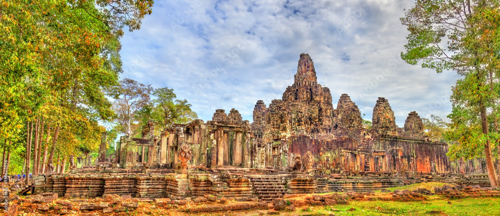 Naklejka premium The Bayon, a Khmer temple at Angkor in Cambodia, Southeast Asia