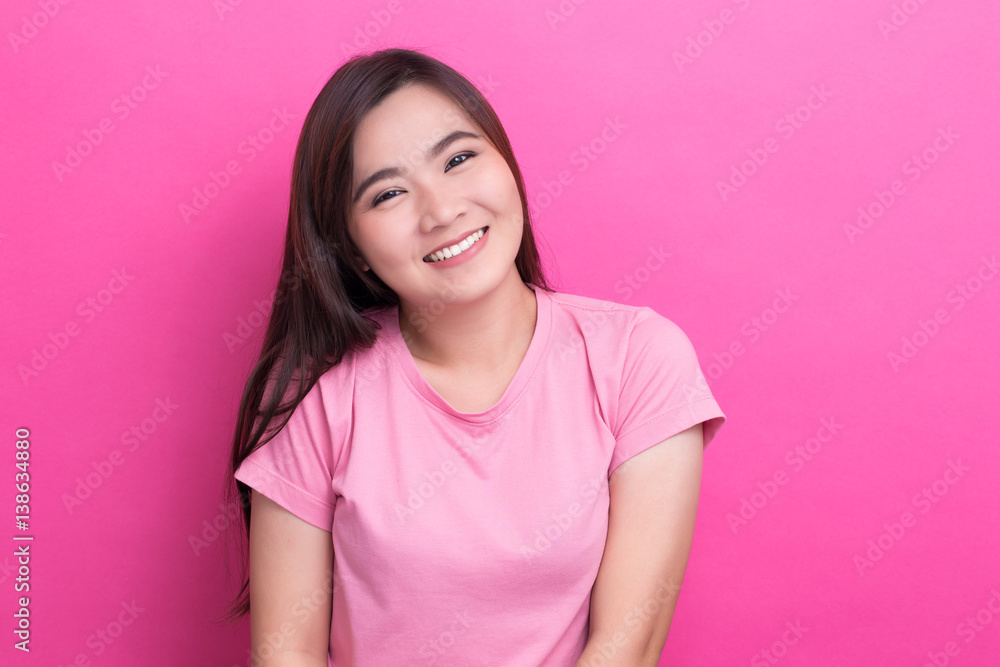 Asian woman is happy on isolaed background Asian woman is happy on isolaed background