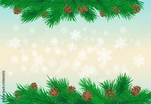 Vector illustration Christmas and New year poster.