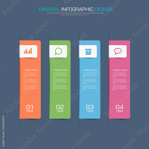 Infographic Elements with business icon on full color background process or steps and options workflow diagrams,vector design element eps10 illustration