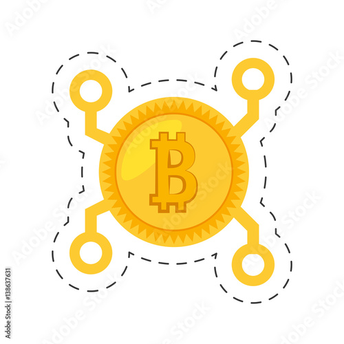 money bitcoin golden digital vector illustration eps 10 photo