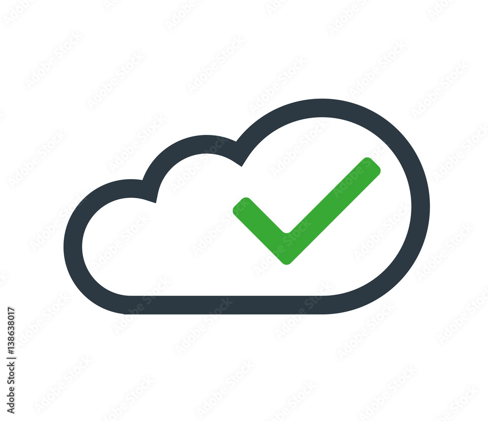 Cloud Computing Concept with Check Mark Cloud Computing Concept with Check Mark