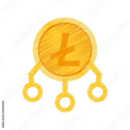drawing litecoin web icon vector illustration eps 10