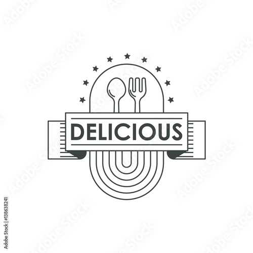 Food logo in line art style