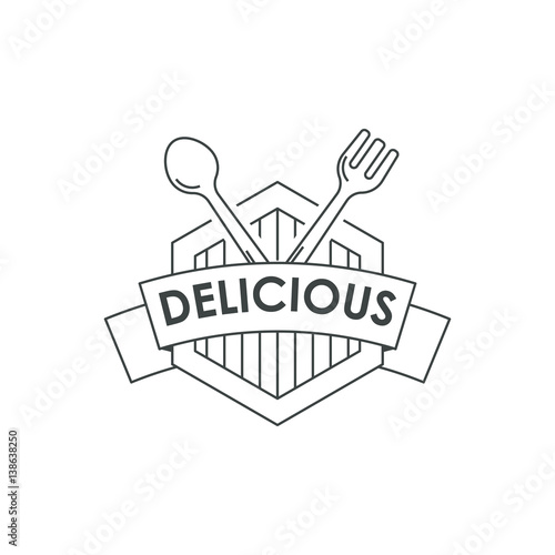 Food logo in line art style