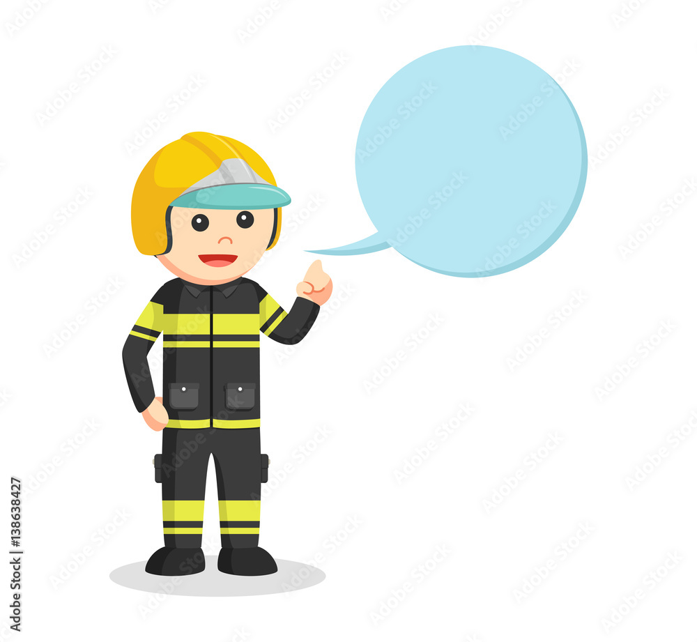 fireman with callout illustration design