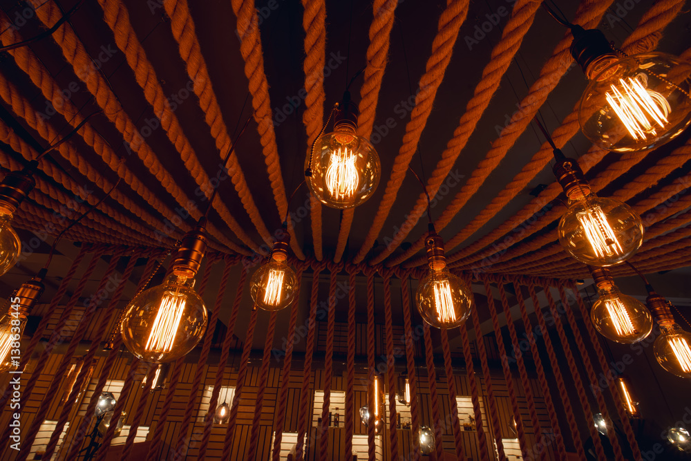 Obraz premium Lighting decor in restaurant