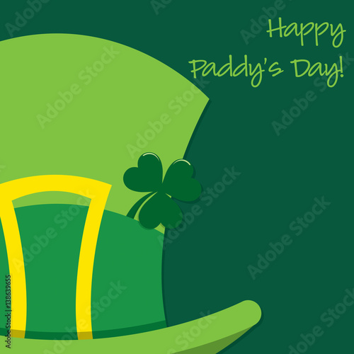Leprechaun s hat St Patrick s Day card in vector format.
