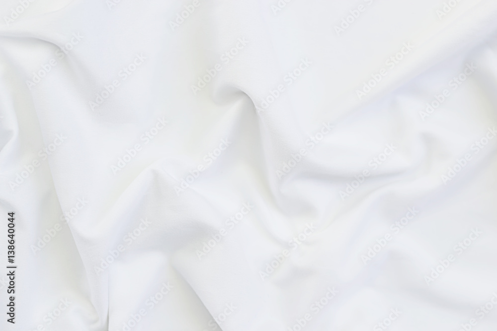 Close up of white bedding sheets with copy-space