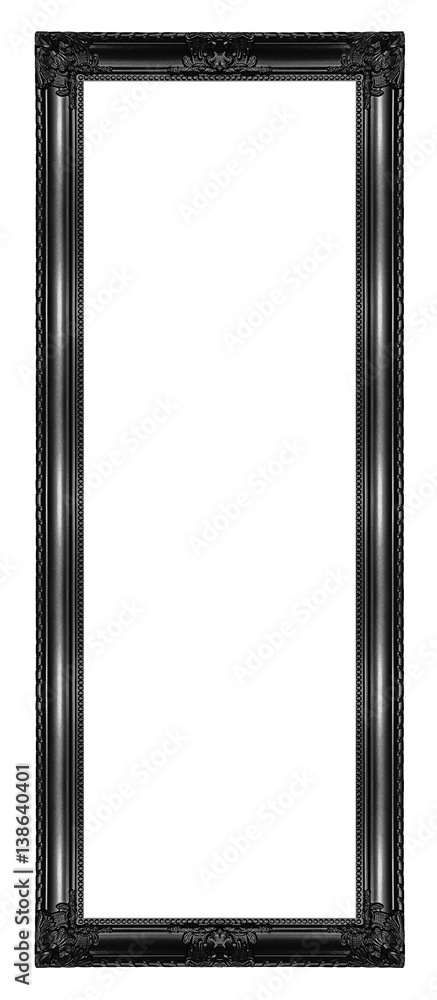 Antique black frame isolated on white background, clipping path. Antique black frame isolated on white background, clipping path.