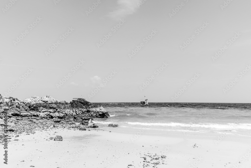 black and white beach or sea tone