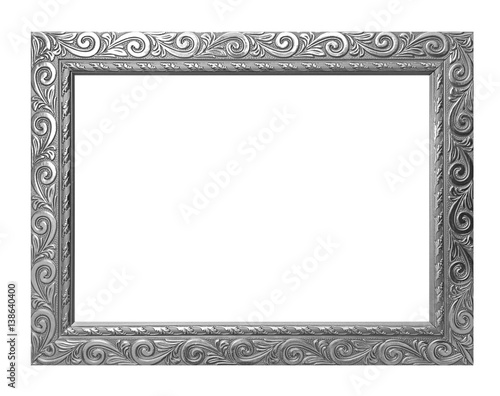Antique gray frame isolated on white background, clipping path