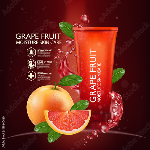 Grapefruit Serum Moisture Skin Care Cosmetic.