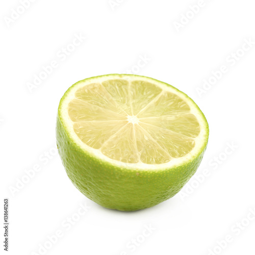 Sliced lime fruit isolated