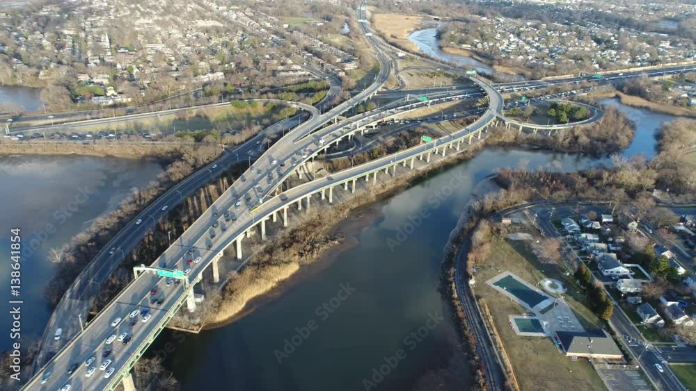 Aerial View Eastbound Walt Whitman Bridge Heading into New Jersey Stock Video Adobe Stock