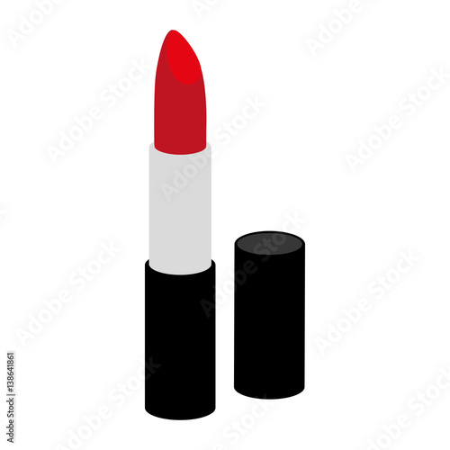 colorful silhouette with opened lipstick vector illustration