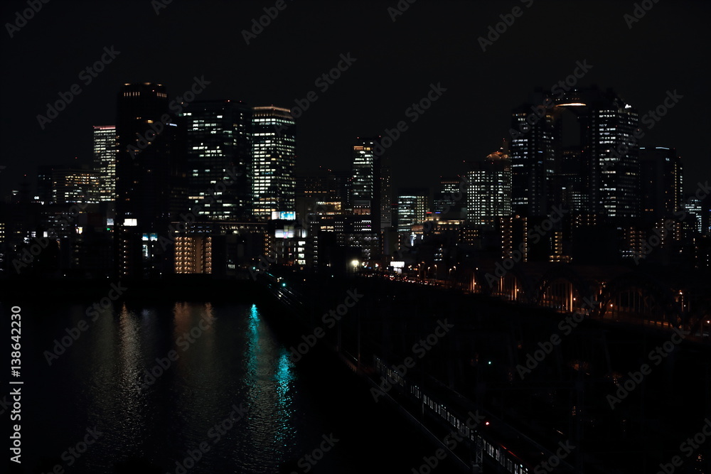 Naklejka premium Osaka Umeda Building Street