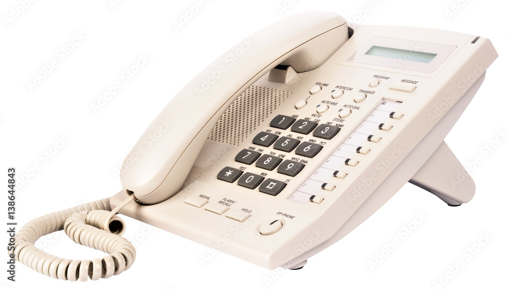 Office digital telephone on white Office digital telephone on white