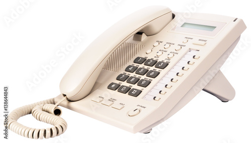 Office digital telephone on white