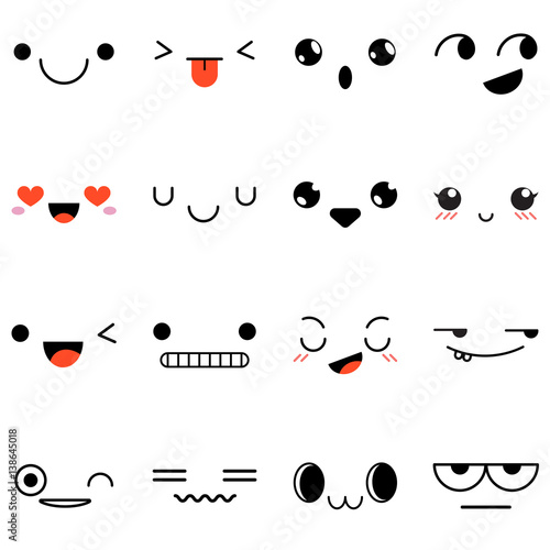 Set of face expression