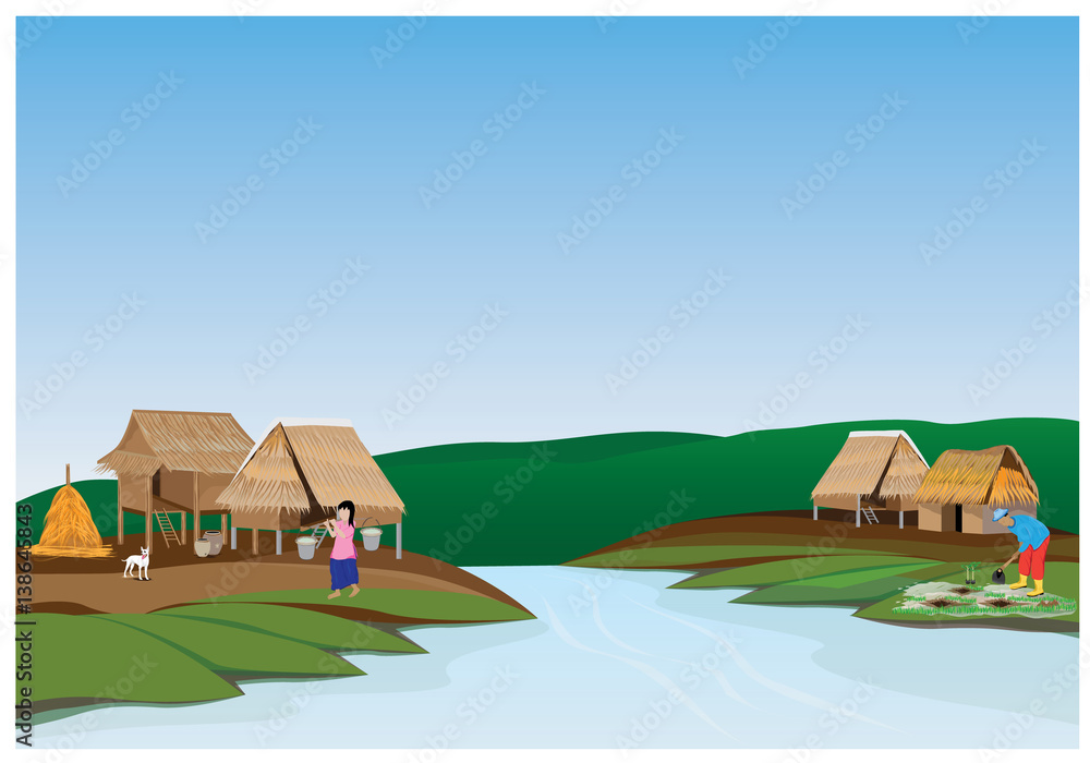 lifestyle of agriculture vector design