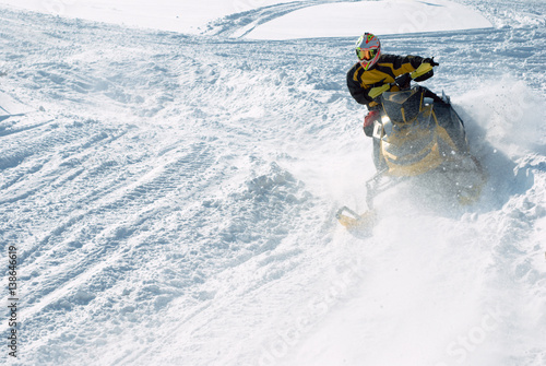 Snowmobile race photo, with place for a text.