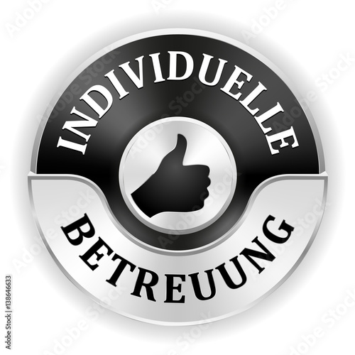 Silberner "Individuelle Beratung" Siegel mit schwarzem Rand