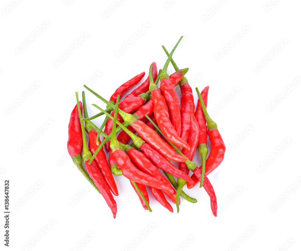 Red chilly on white background Red chilly on white background