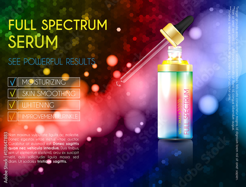 Skin serum toner template, glass droplet bottle