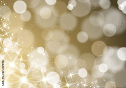 Glitter lights wave on defocused blurred gold background Vector