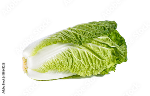 fresh napa cabbage on white background