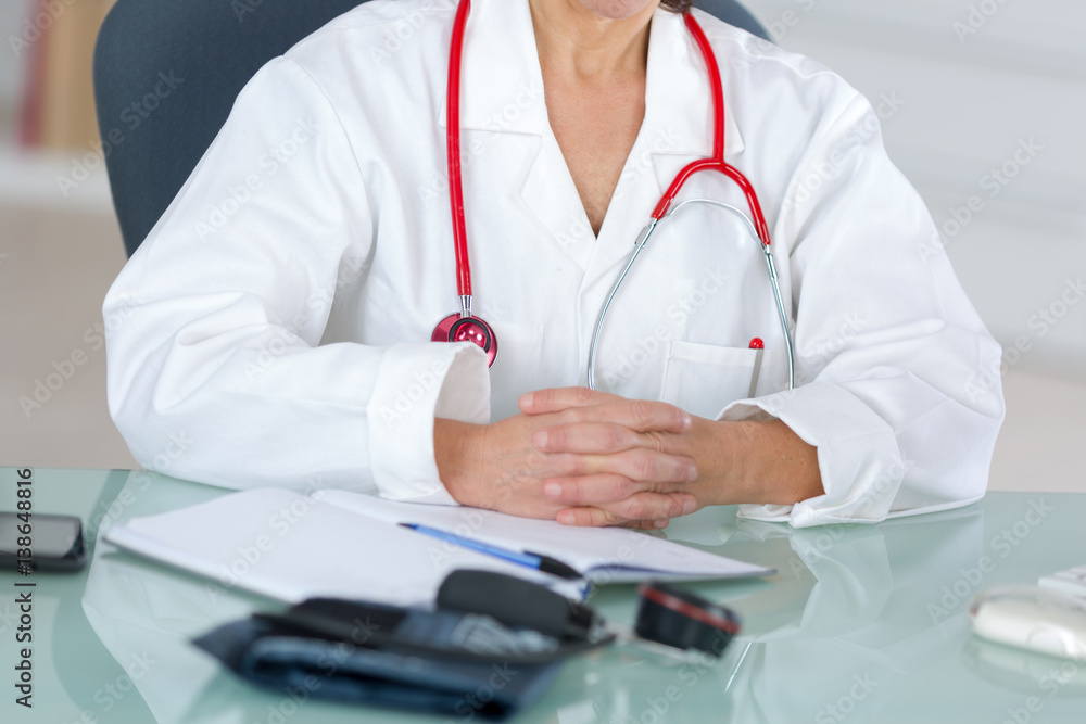 woman doctor crossed hands woman doctor crossed hands