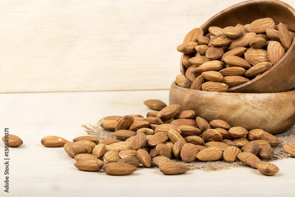 almonds isolated on a white background almonds isolated on a white background