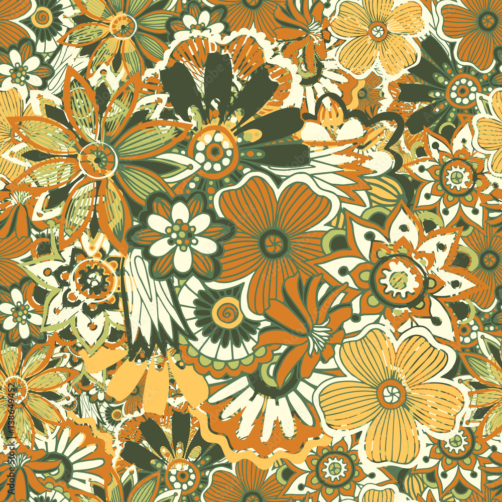 Seamless repeating floral pattern.Vector Seamless repeating floral pattern.Vector