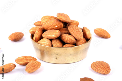 almonds isolated on a white background