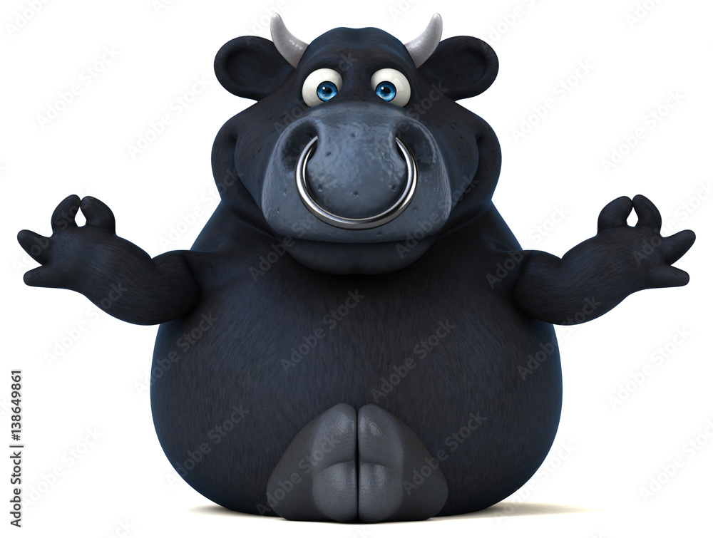 Naklejka premium Black bull - 3D Illustration