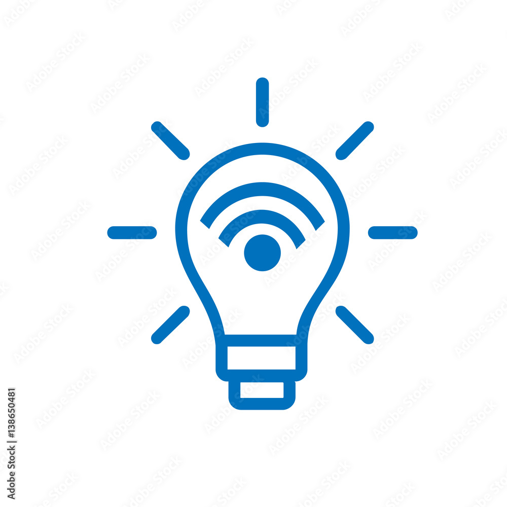 Bulb with wifi stock vector design